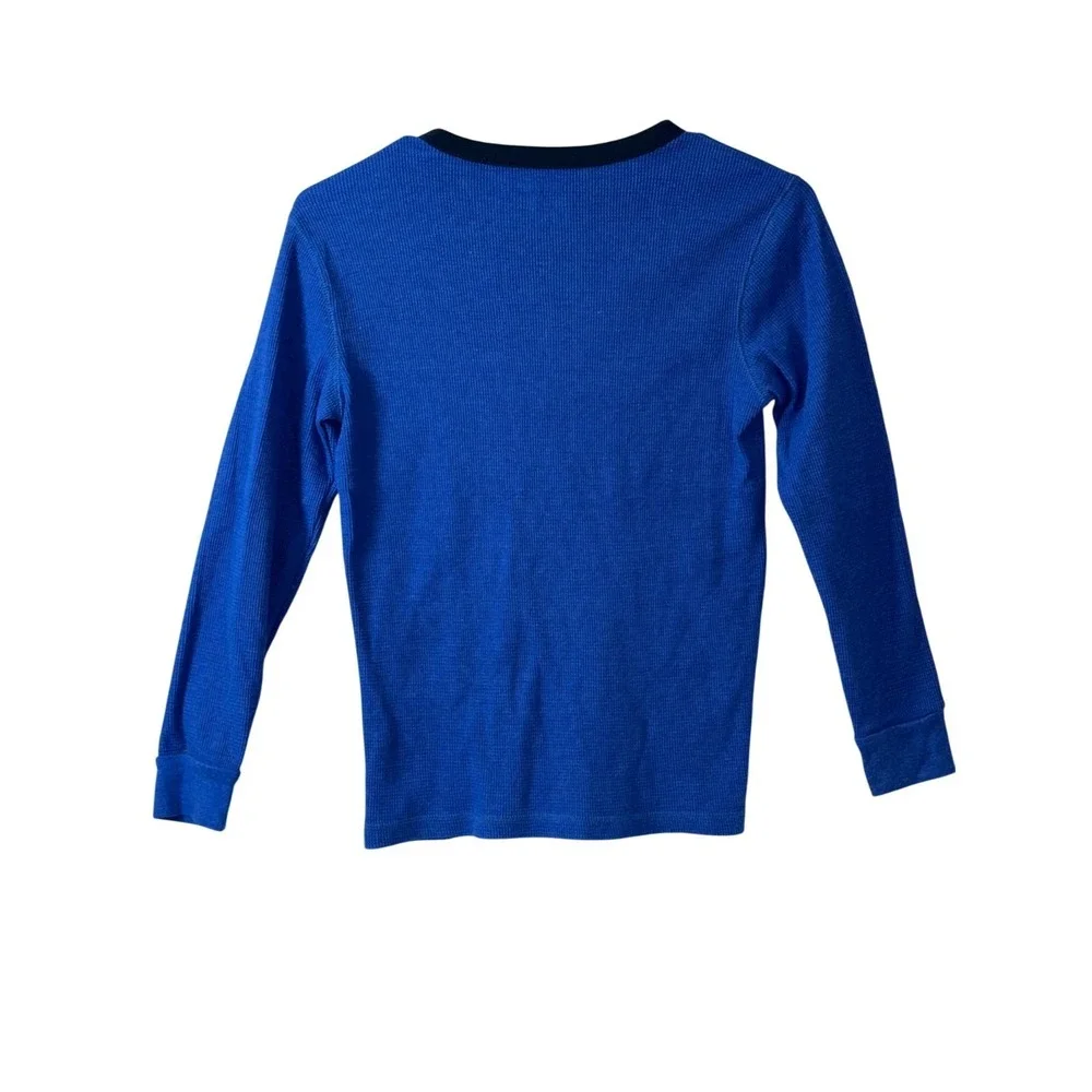 Old Navy Kids Blue‎ Waffle Long-Sleeve Shirt Size Large (10-12) Comfortable Knit